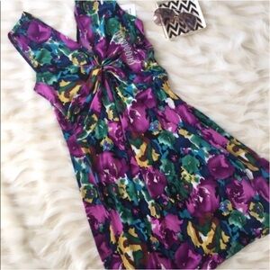 •Lily• twist front floral jersey dress